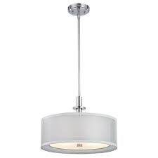 Large drum pendant lighting enable easier cleaning in case they are stained with dust. Double Organza Drum Pendant Light Chrome 16 Inches Wide 3 Lt 1274 26 Destination Lighting