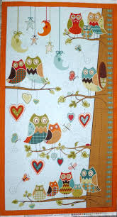 Owl Wonderful Hoot Hoo Growth Chart Height Cotton Fabric