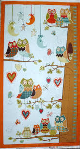 owl wonderful hoot hoo growth chart height cotton fabric