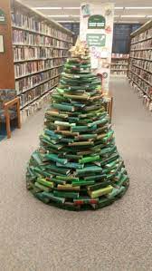 Dtpshop christmast ornament merry christmas library tree cute book lover librarian decorative hanging ornaments circle. My Local Library Made A Christmas Tree Out Of Green Books Imgur