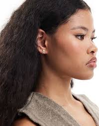 Kingsley Ryan crystal illusion hoop earrings in gold plated