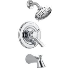 Delta T17438 Pt Lahara Monitor 17 Series Dual Build Com Tub And Shower Faucets Shower Tub Shower Faucet