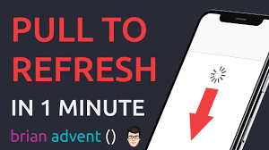 Two screens show before and after the connection. Ios Swift Tutorial Create A Pull To Refresh Feature In 1 Minute Youtube