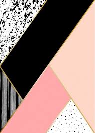 Custom wall murals & wallpaper for your home or office. Pink Abstract Black White Shapes Wallpaper Wall Mural