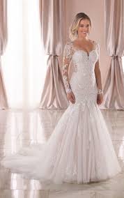 Stella York 6852 Trumpet Wedding Dress Lace Trumpet Wedding Dress Long Sleeve Mermaid Wedding Dress