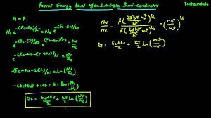 Semiconductor energy bands for intrinsic semiconductors like silicon and germanium , the fermi level is essentially halfway between the valence and conduction bands. Electronic Devices Fermi Energy Of An Intrinsic Semiconductor Youtube