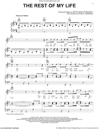 Here to tell you this evening, and the rest of my days and nights belong to you. Mars The Rest Of My Life Sheet Music For Voice Piano Or Guitar