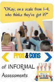 Pros And Cons Of Informal Assessments Informal Assessment Instructional Strategies Teaching Teaching Posters