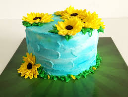 Watch the video below to see how to paint buttercream sunflowers with a palette knife. Sunflower And Roses Birthday Cake Novocom Top