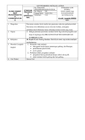 Deskripsi pelatihan pemeliharaan genset pelatihan pemeliharaan genset ini secara khusus ini ditujukan bagi para foreman, repairman, operator, dan tenaga lapangan lainnya yang. Doc Sop Perawatan Instalasi Listrik Dwi Andika Academia Edu