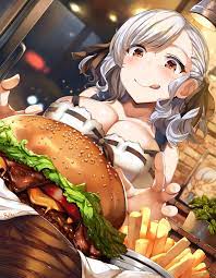 Boobs and burger meal : r/hentai