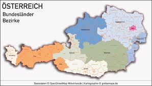 Entscheidungen werden nicht nur auf der ebene des bundes getroffen. Austria Osterreich Vektorkarte Bundeslander Bezirke Gemeinden