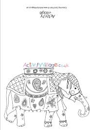 Click the indian elephant coloring pages to view printable version or color it online (compatible with ipad and android tablets). Indian Elephant Colouring Card