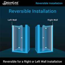 We offer a broad range of easy access half height shower doors & screens, for both alcove and corner access shower enclosures. Aqua Fold Bi Fold Shower Door Dreamline