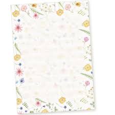 Wenn sie zu hause kein liniertes blatt mehr haben, können sie selber eines ausdrucken. Schreibblock A4 Liniert Blumen 40 Stuck Block Mit Feiner Lineatur