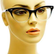 Half Black And Clear Glasses Cat Eye Clear Lens Glasses Ebay Cat Eye Glasses Frames Glasses Frames Glasses