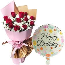 It's fun to celebrate with this colorful best value happy birthday balloon bouquet. Send Twelve Red Roses Bouquet Birthday Balloon To Philippines Birthday Gifts Delivery To Manila