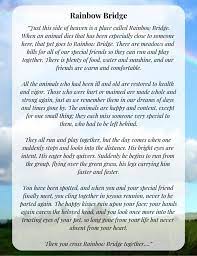 Here your healing will begin. Original Rainbow Bridge Poem Printable Version For Free Humane Goods Blog