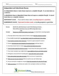 Free, printable clause worksheets to help develop strong skills in grammar and language. Clause Lesson Plans Worksheets Lesson Planet