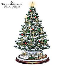 .novelty & special use with christmas tabletop tree and 1. Handcrafted Thomas Kinkade The Heart Of Christmas Illuminated Tabletop Tree