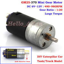 Dc 6v 12v 980rpm Large Torque Mini Full Metal Gearbox Gear Motor Caterpillar Car
