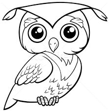 Owls' ears, for the most part, are asymmetrical between left and right, which causes the sound to travel to the two ears at different times, which can locate the prey more accurately in the dark. Cute Owl Coloring Page Vector Illustration C Izakowski 7893295 Stockfresh