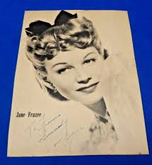 American Actress, Singer & Dancer Jane Frazee AUTOGRAPHED Magazine Page