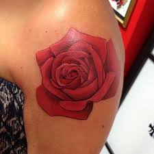Different body placements suggestions and meaning behind that tattoo. Shoulder Rose Flower Color Tattoo Tattoo Design Rose Flower Tattoos Rose Flower Colors Tattoos For Women Flowers