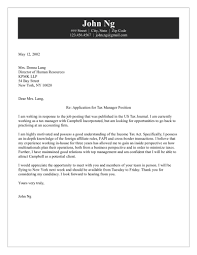 Tax Manager Cover Letter