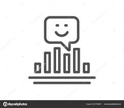 Smile Chart Line Icon Positive Feedback Rating Sign Customer
