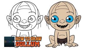 How To Draw Gollum Lord Of The Rings Art Tutorial Easy Step By Step F Easy Drawings Doodle Drawings Art Drawings Simple