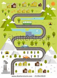 Road Map Illustration Stock Photos Images Pictures Cartoon Map Road Map Design Illustrated Map