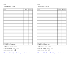 Weight Watchers Points Chart Printable Weight Watcher Food