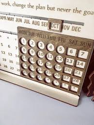 Desk Wood Eternal Calendar Accessories Decor Coworker Boss Etsy Desktop Calendar Office Calendar Calendar