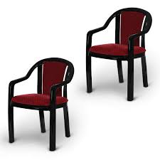 This listing is for the chair cushion only! Supreme Ornate Set Of 2 Plastic Chairs With Cushion For Home And Office Black And Red Sudarshan Shilp
