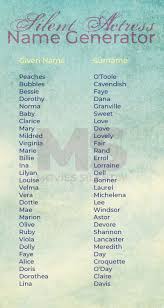 Some, like winslet and jolie, inherently linked to the celebrity whose surname it is. The Silent Actress Name Generator Movies Silently