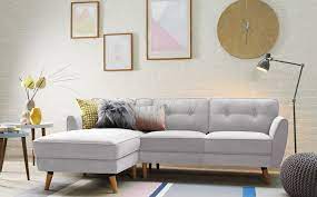 Harlow Dove Grey Plush Fabric L Shape Corner Sofa Lhf Only 699 99 Furniture Choice Modern Sofa Living Room Room Design Bedroom Flat Decor