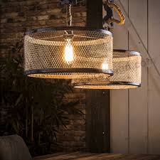 L'eccentrica lampada a sospensione da comodino. Lustre Industriel Corde Et Metal 2 Abat Jour Sur Cdc Design