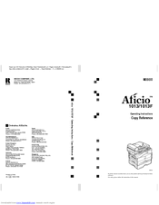 High performance printing can be expected. Ricoh Aficio 1013f Manuals Manualslib