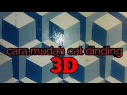  Mural Dinding Motif Balok 3d Cara Mudah Membuat Cat Dinding 3d Kubus Youtube Dinding Mural Mural Dinding