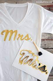 Diy Mrs T Shirt Recipe Bachelorette Party Bridesmaid Shirts Diy Wedding