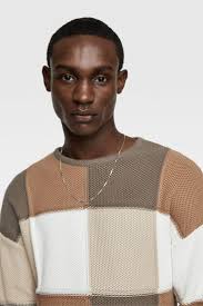 2 colors + quick buy. Image 4 Of Jacquard Patchwork Sweater From Zara Knitwear Men Knit Shirt Jacquard Sweater