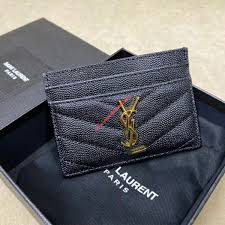 4.1 x 2.9 approximately yves saint laurent. Saint Laurent Monogram Card Case In Grained Matelasse Leather Black