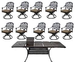 Product titlegarden patio dining table set with 6 armrest chairs,. Outdoor Patio Dining Set Cast Aluminum Santa Clara Extendable Table 11 Piece Traditional Outdoor Dining Sets By Sunvuepatio Houzz
