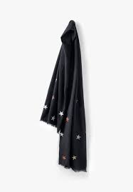 A Truly Versatile Piece For Winter Our Metallic Star Embroidered Scarf Will Elevate All Your Outfits With A Tou Fringe Scarf Star Embroidery Embroidered Scarf
