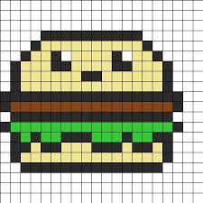 Hamburger Pixel Art Pattern Fuse Bead Patterns Perler Bead Patterns
