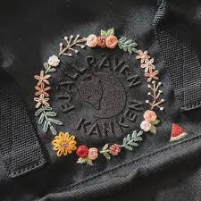 Pei Embroidery On Instagram On Huiyi S Black Rekanken Embroidery Kanken Kankenback Sewing Embroidery Designs Diy Embroidery Designs Cute Embroidery