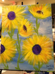My Sunflower Painting At Palleteandpub In Allouez Wi Sunflower Painting Flower Painting Painting Class