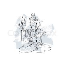 Lord Shiva Black And White Stock Vector Colourbox