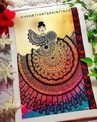 Heartyartspaintings A Trial Of Fashion Illustration Through Water Color Mandala Art All Girls Are Angels Mandala Art Illustration Art Painting